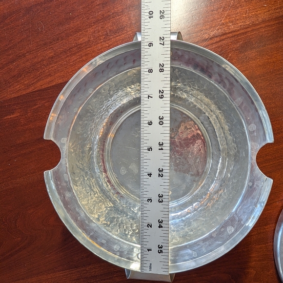 Vintage Hammered Aluminum Serving Bowl by J Braun - Picture 6 of 11